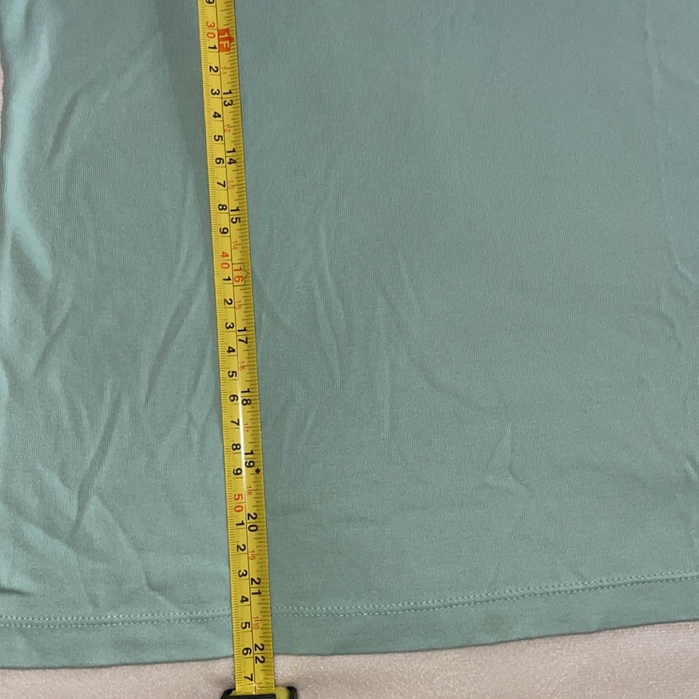 Talbots Pima Cotton Sage Greenish-Blue Long Sleeve Top - Picture 3 of 6